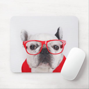 French Bulldog with Glasses and Shirt Mouse Pad