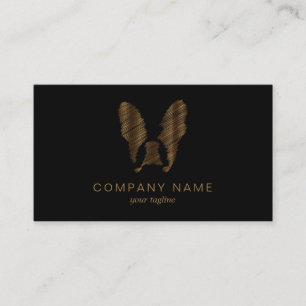 French Bulldog with Gold Scribble  Business Card