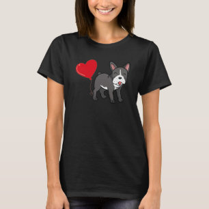 French Bulldog With Heart Balloon Valentines Day L T-Shirt