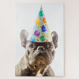 French Bulldog with Party Hat Jigsaw Puzzle