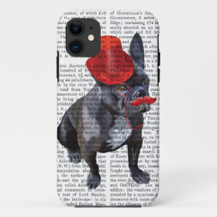 French Bulldog With Red Top Hat and Moustache iPhone 11 Case