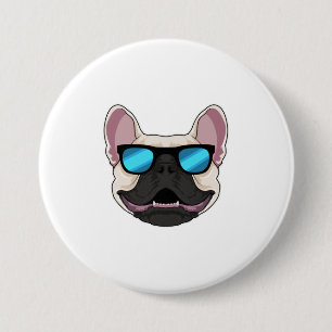 French Bulldog with Sunglasses 3 Inch Round Button