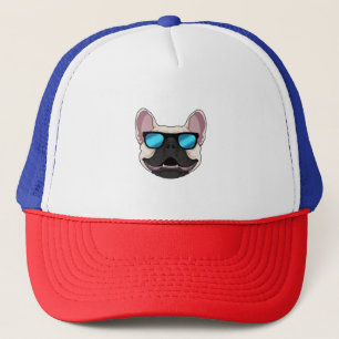 French Bulldog with Sunglasses Trucker Hat