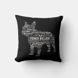 French Bulldog Words T Ways To Describe My French Throw Pillow
