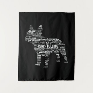 french bulldog words | ways to describe my dog tapestry