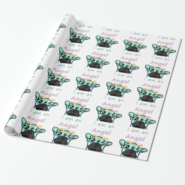 French Bulldog wrapping paper (Unrolled)