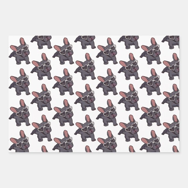 french bulldog wrapping papers. paper sheet (Front)
