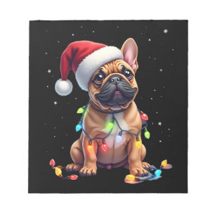 French Bulldog Xmas Lighting Santa French Bulldog Notepad