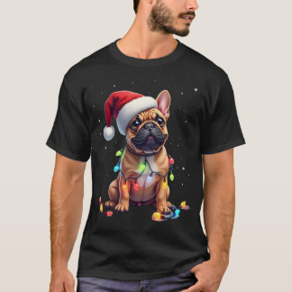 French Bulldog Xmas Lighting Santa French Bulldog  T-Shirt