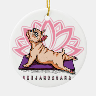 French Bulldog Yoga - Bhujangasana Pose - Funny Ceramic Ornament