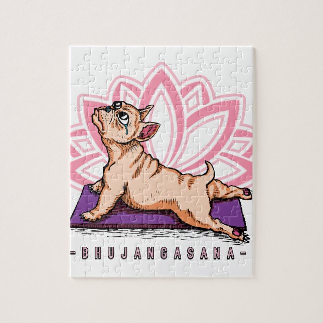 French Bulldog Yoga - Bhujangasana Pose - Funny Jigsaw Puzzle (Vertical)