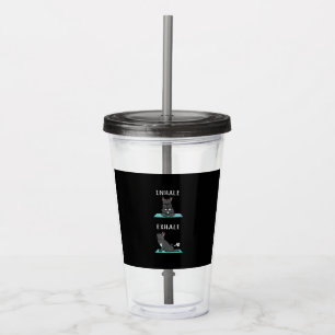 French Bulldog Yoga Inhale Exhale Funny Dog Gift Acrylic Tumbler