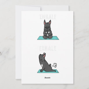 French Bulldog Yoga Inhale Exhale Funny Dog Gift Holiday Card
