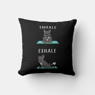French Bulldog Yoga Inhale Exhale Funny Dog Gift Throw Pillow