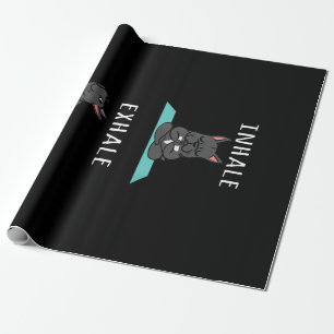 French Bulldog Yoga Inhale Exhale Funny Dog Gift . Wrapping Paper