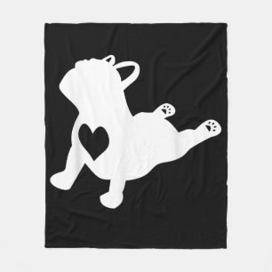 French Bulldog Yoga Love Heart Frenchie Workout Fleece Blanket