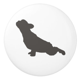 French Bulldog Yoga Pose Ceramic Knob