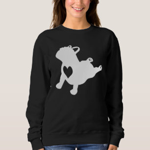 French Bulldog Yoga Pose Love Heart Frenchie Worko Sweatshirt
