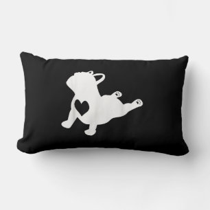 French Bulldog Yoga Pose Love Heart Gift Lumbar Pillow
