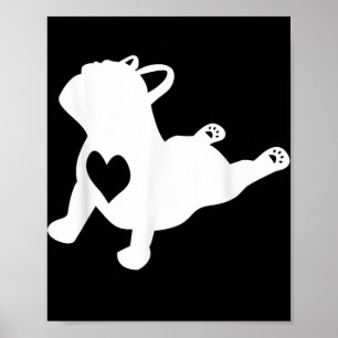French Bulldog Yoga Pose Love Heart Gift Poster