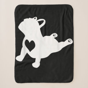 French Bulldog Yoga Pose Love Heart Gift Sherpa Blanket