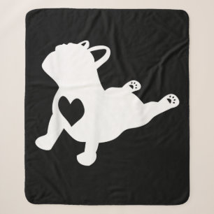 French Bulldog Yoga Pose Love Heart Gift Sherpa Blanket
