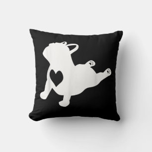 French Bulldog Yoga Pose Love Heart Gift Throw Pillow