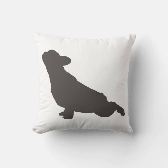 French Bulldog Yoga Pose Throw Pillow (Front)