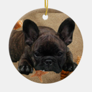 French Bulldogge Christmas tree ornamentation Ceramic Ornament