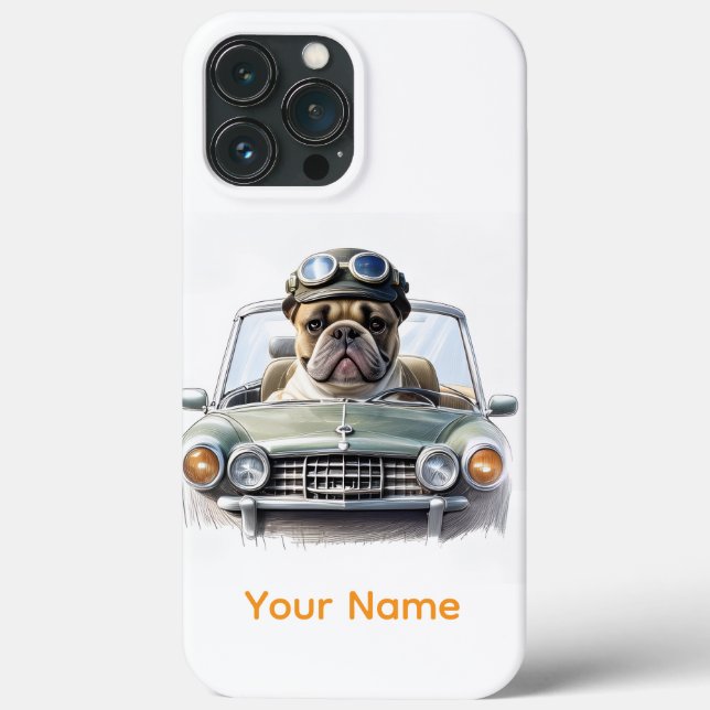 French bulldogge in classic cars Case-Mate iPhone case (Back)