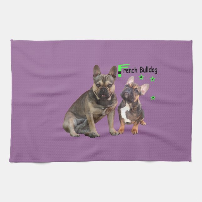 French Bulldoggen Kitchen Towel (Horizontal)