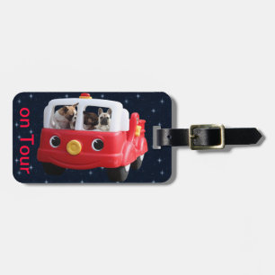 French Bulldoggen Kofferanhänger with leather Luggage Tag