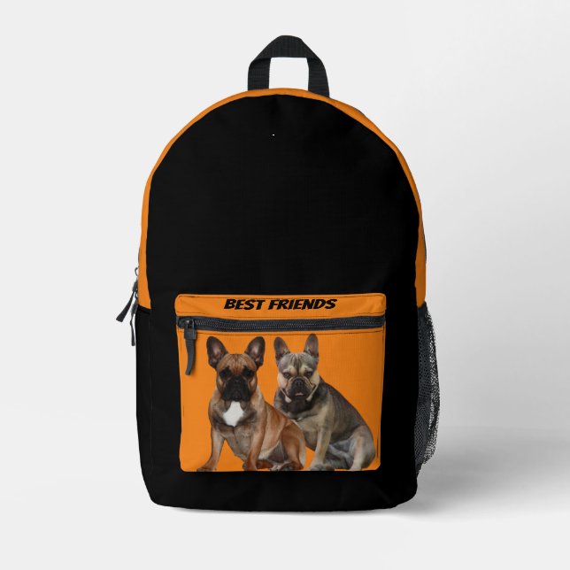 French Bulldoggen Printed Backpack (Front)