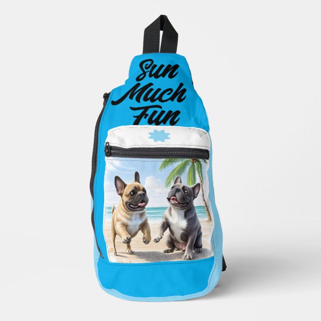 French Bulldogs Beach French Bulldog Sling Bag (Front)