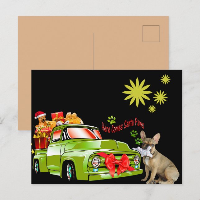 French Bulldogs Christmas French Bulldog Postcard (Front/Back)