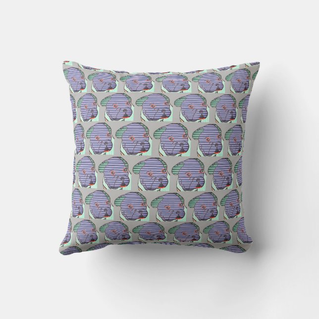 French Bulldogs Comic French Bulldog Throw Pillow (Back)