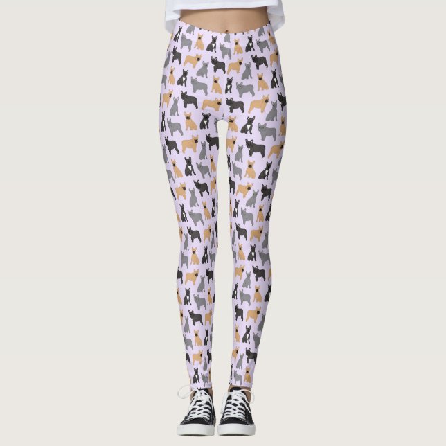 French Bulldogs Frenchies - Pick Your Colour Leggings (Front)