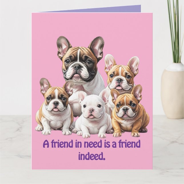 French Bulldogs funny friends Card (Front)