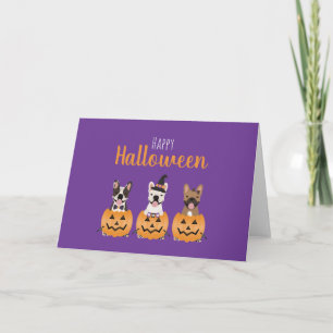 French Bulldogs Happy Halloween Card