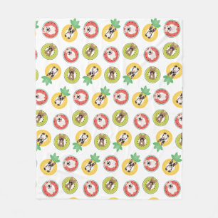 French Bulldogs In Fruit Pool Floats Pattern Fleece Blanket