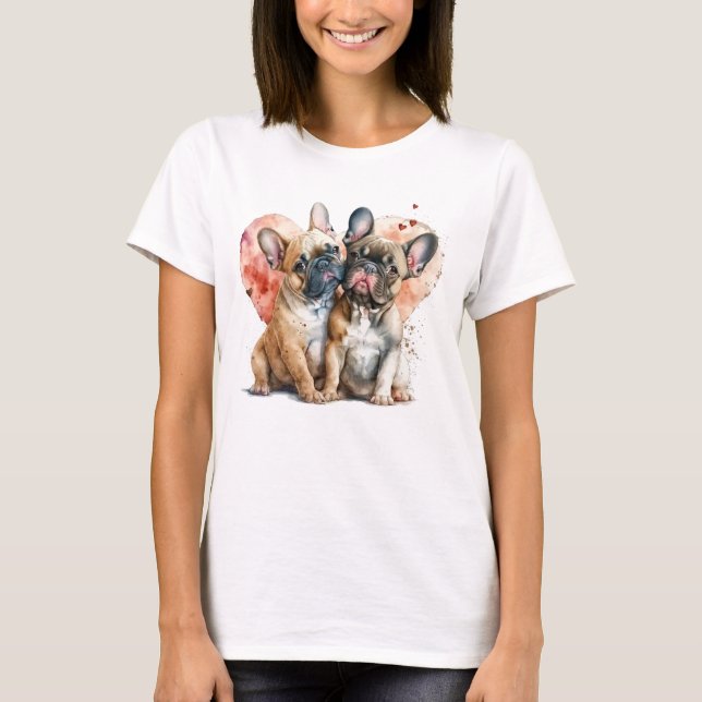 French Bulldogs in Love T-Shirt (Front)