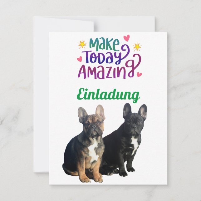 French Bulldogs Invitation French Bulldog (Front)