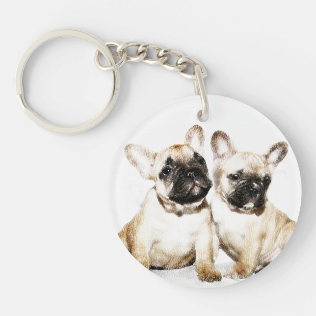 French Bulldogs Keychain (Front)