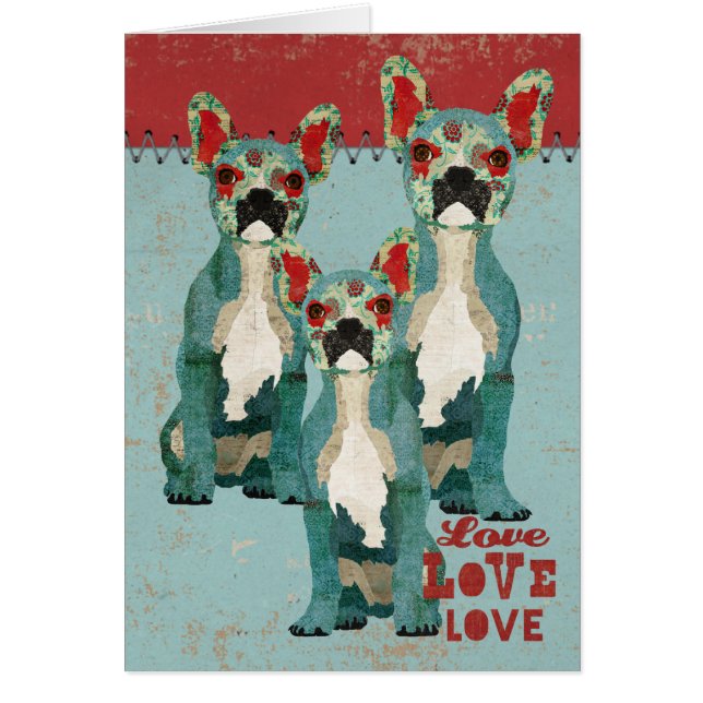 French Bulldogs Love Card (Front)