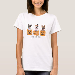 French Bulldogs Trick Or Treat Pumpkin T-Shirt