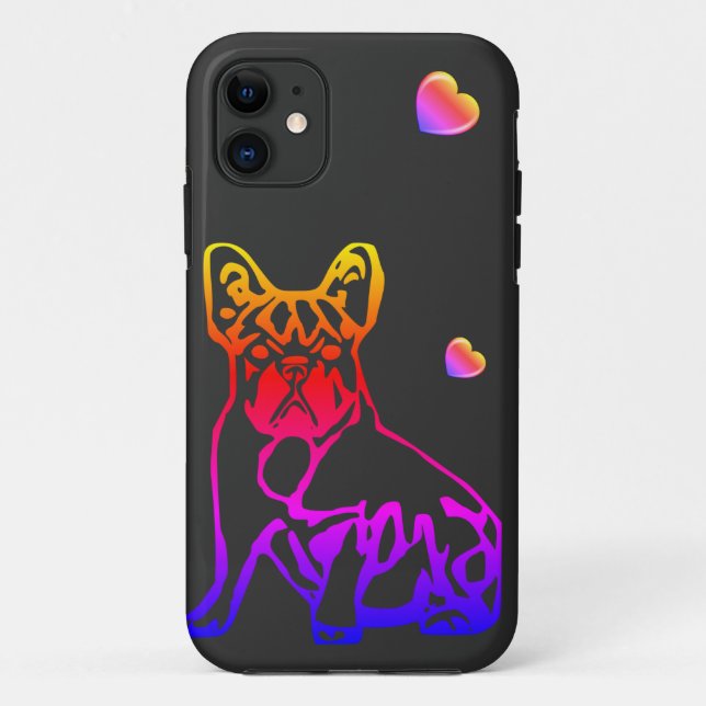French Bulldogs with Heart French Bulldog Case-Mate iPhone Case (Back)