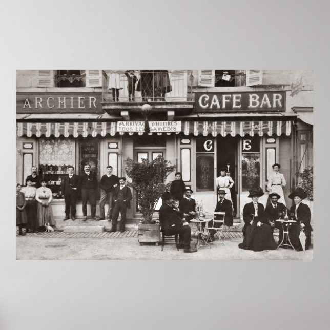 French cafe bar street scene poster (Front)