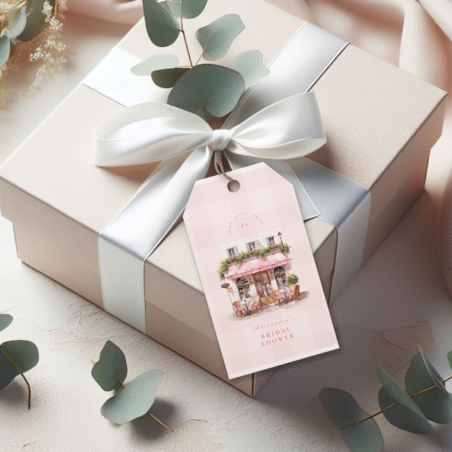 French Cafe Bridal Shower Gift Tags (Creator Uploaded)