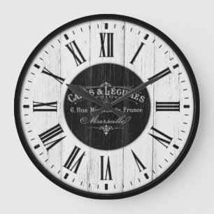 French Cafe Classic Retro Large Clock
