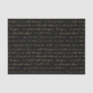 French Café Conversations Gold Words and Phrases Tissue Paper